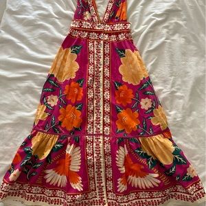 Farm Rio Flower Tapestry MIDI Dress Size XS